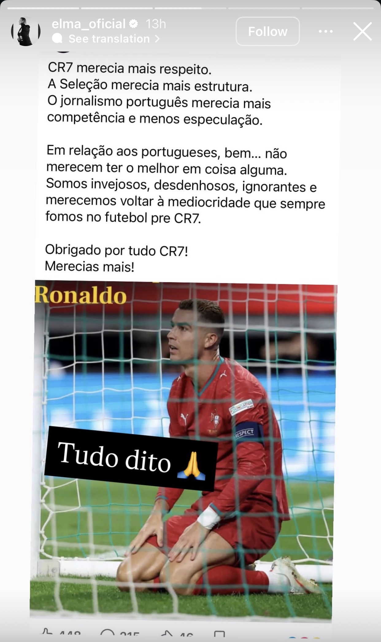 ‘They don’t deserve to have best at anything’ – Cristiano Ronaldo’s sister, Elma slams Portugal