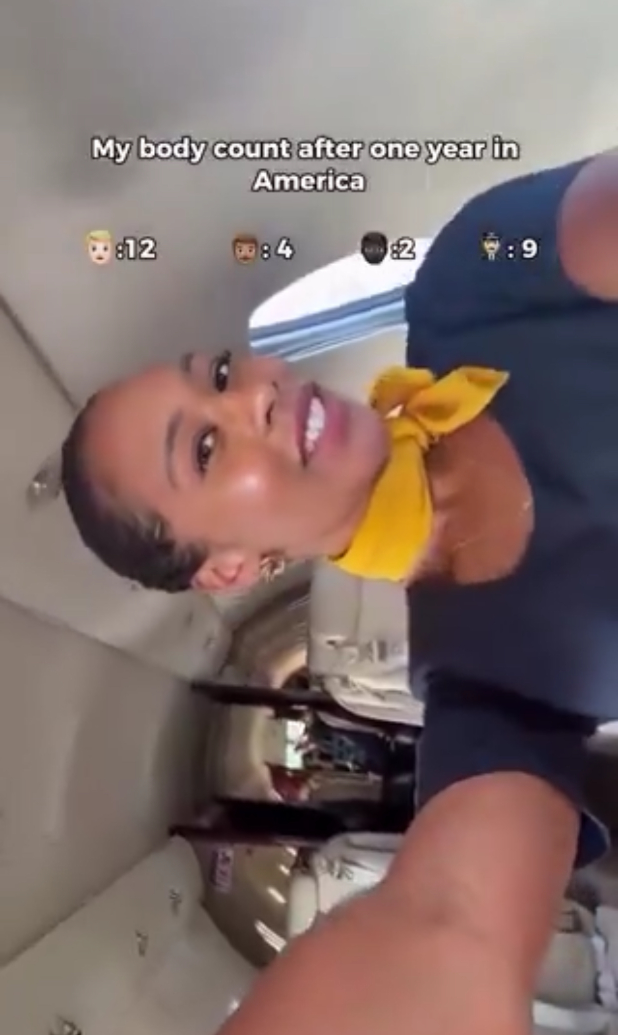 Flight attendant reveals her before and after body count after working one year on the job in America (video)
