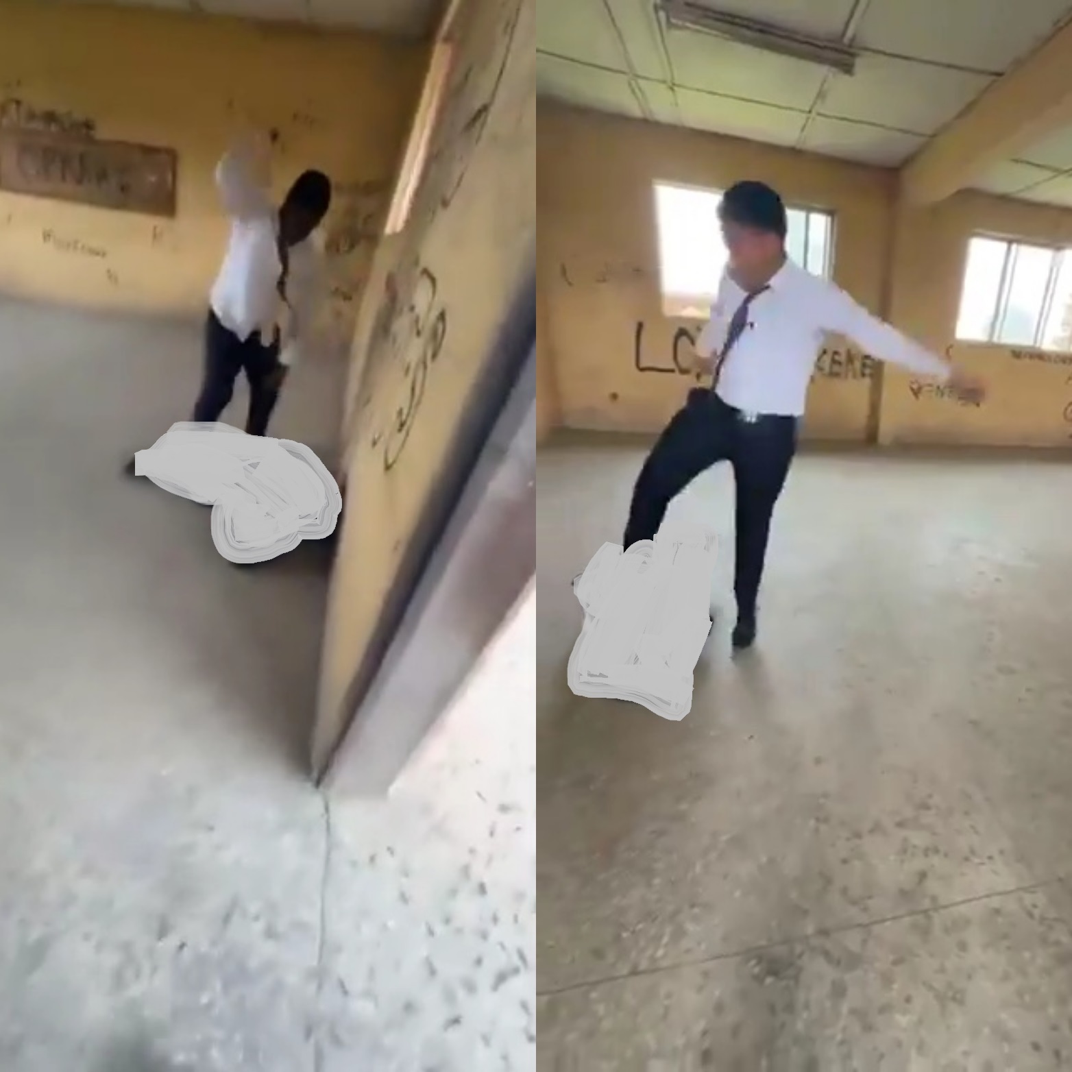 Outrage as h0rrific video shows secondary school seniors brut@lly b#llying a junior student in Benin City