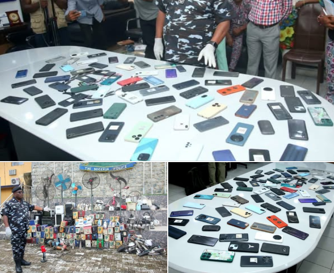 Police smash tricycle robbery gang, recover 72 stolen phones and other items in Akwa Ibom
