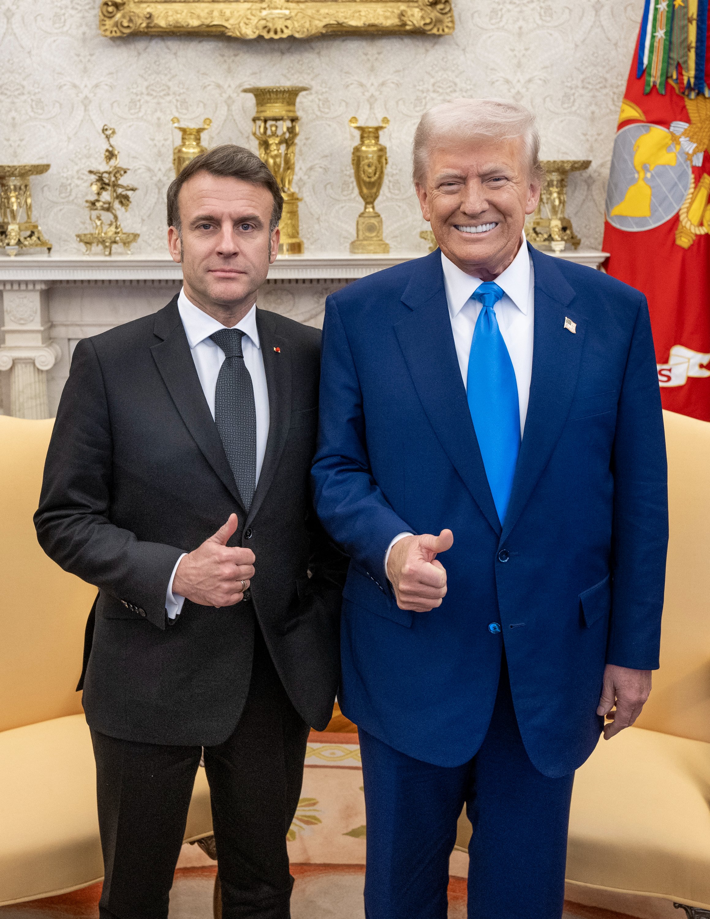 Trump makes fun of Macron, says the French presidentâs wife treats him âbadlyâ (video)