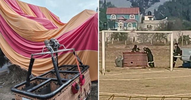 Two tourists hurt after hot air balloon crashes into power cables in Mexico