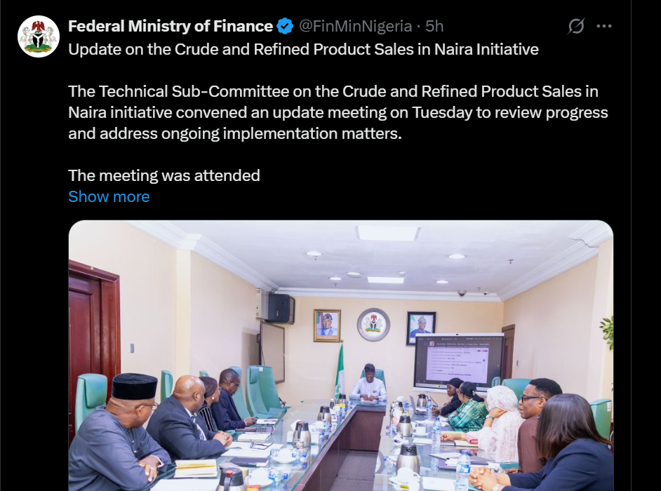 Crude oil sales in Naira will continue – FG