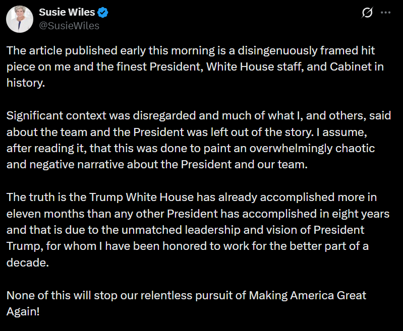 Trump?s Chief of Staff Susie Wiles says he has an 