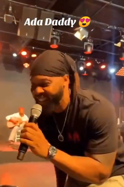 Singer Flavour melts hearts as he serenades his daughter during a rehearsal (video)