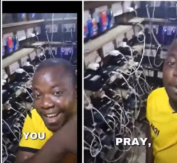 Some people are praying for light, others are praying against it  Man sparks reactions over phone charging business comment
