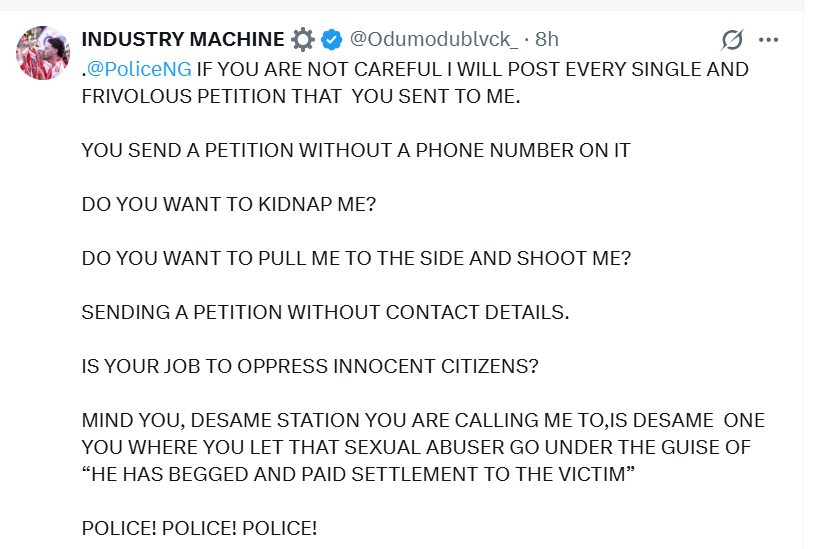 Rapper Odumodublvck alleges Chocolate City Music is plotting his arrest