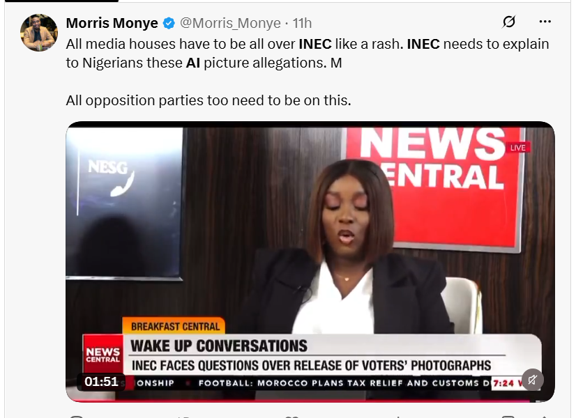 INEC slammed by Nigerians over alleged ‘AI-generated photos and names of deceased persons’ in voters’ register