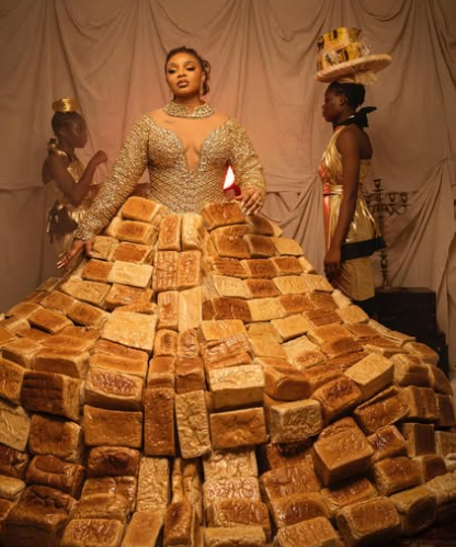 Guinness World Record reacts to BBNaija star, Queen's AMVCA bread outfit