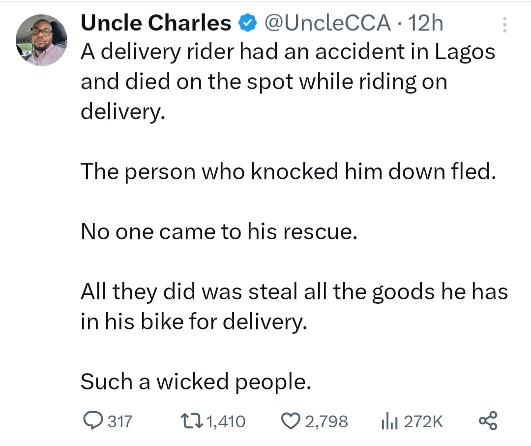 Dispatch driver dies after first responders focused on stealing goods when he was knocked down by hit-and-run driver