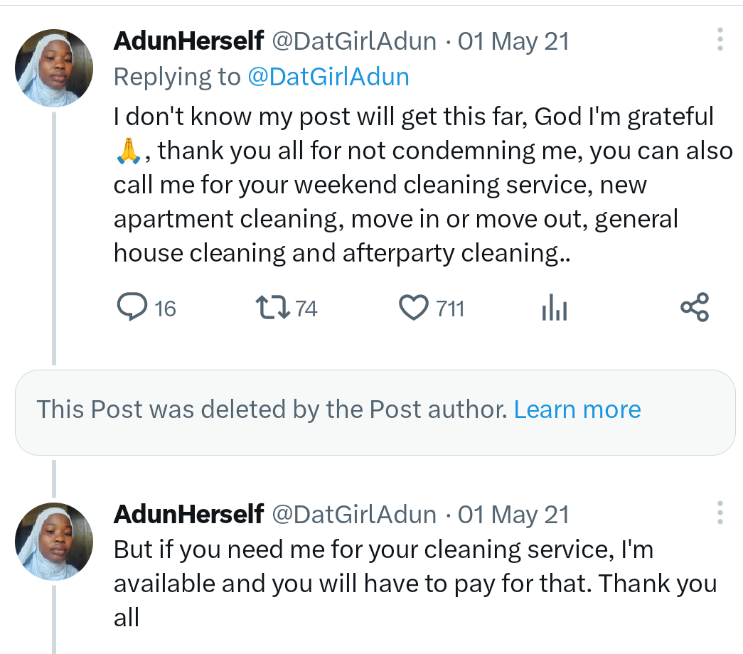 Viral cleaner lady on Twitter graduates top of her class at University of Ilorin
