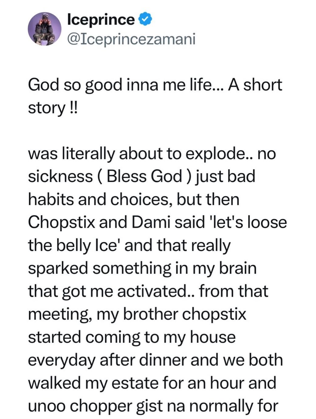 Rapper Ice Prince shares inspiring fitness journey ahead of birthday