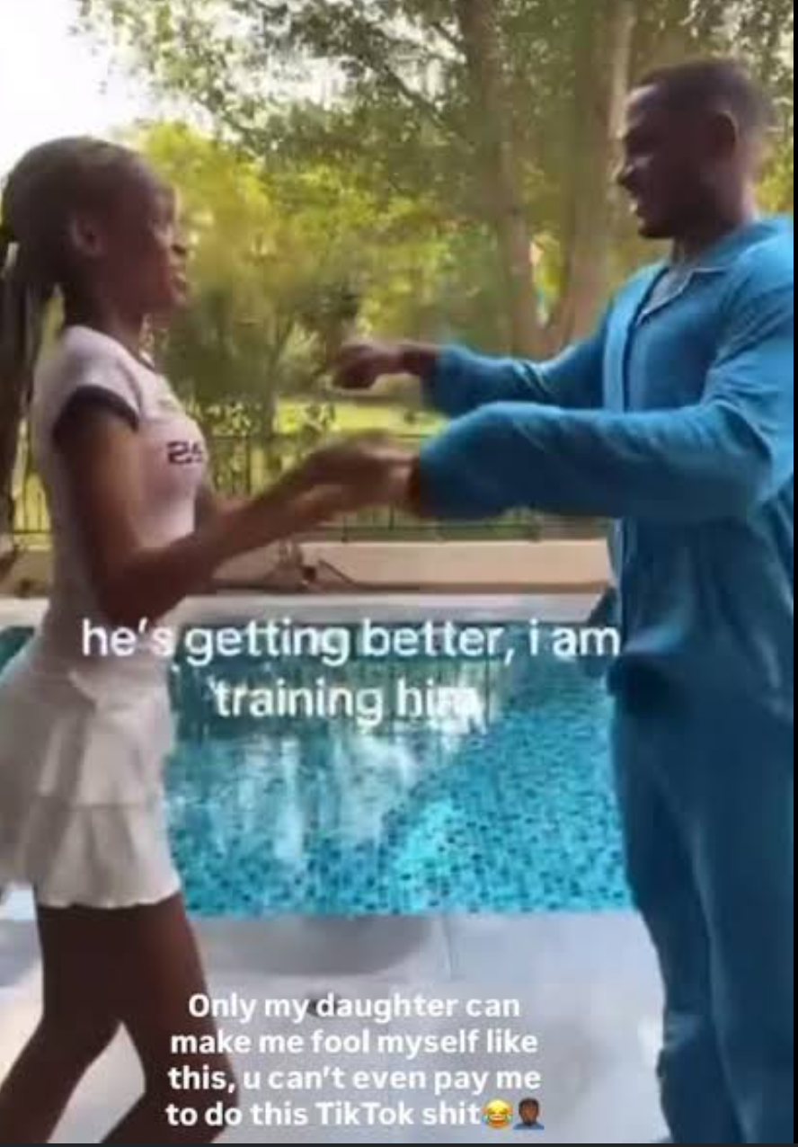 Footballer star, Odion Ighalo melts hearts as he joins his daughter in adorable TikTok dance