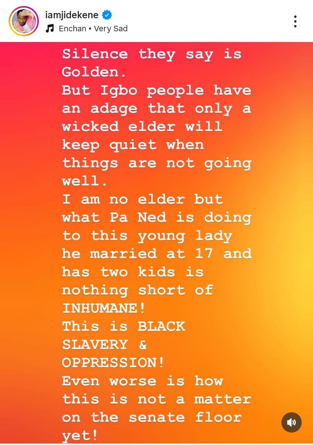 Marriage is not by force Actor Jide Kene reacts to Regina Daniels marital situation