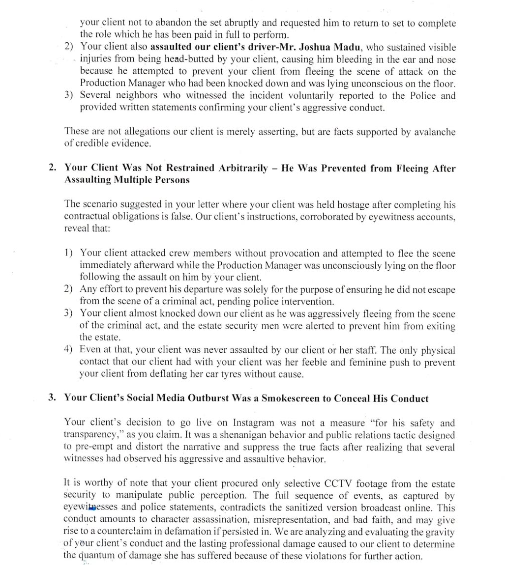 Actress, Peggy Ovire fires back at colleague Taiye Arimoro, denies all his allegations in fresh legal response