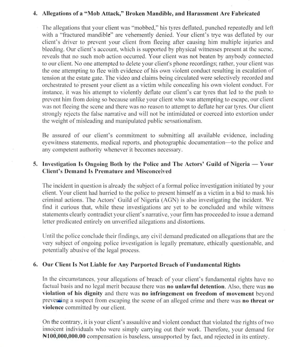 Actress, Peggy Ovire fires back at colleague Taiye Arimoro, denies all his allegations in fresh legal response