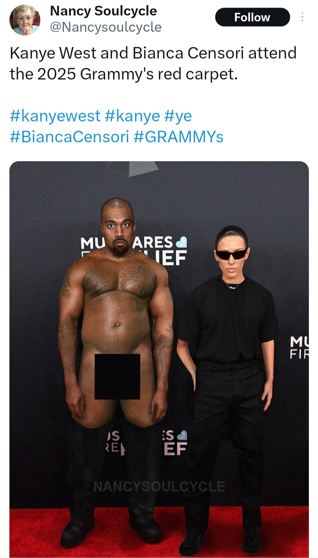 Kanye West n@ked meme goes viral after AI was used to eliminate his clothes  at