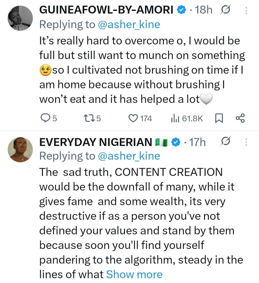 Content creator Asherkine reveals why he stopped making binge-eating content as he warns others