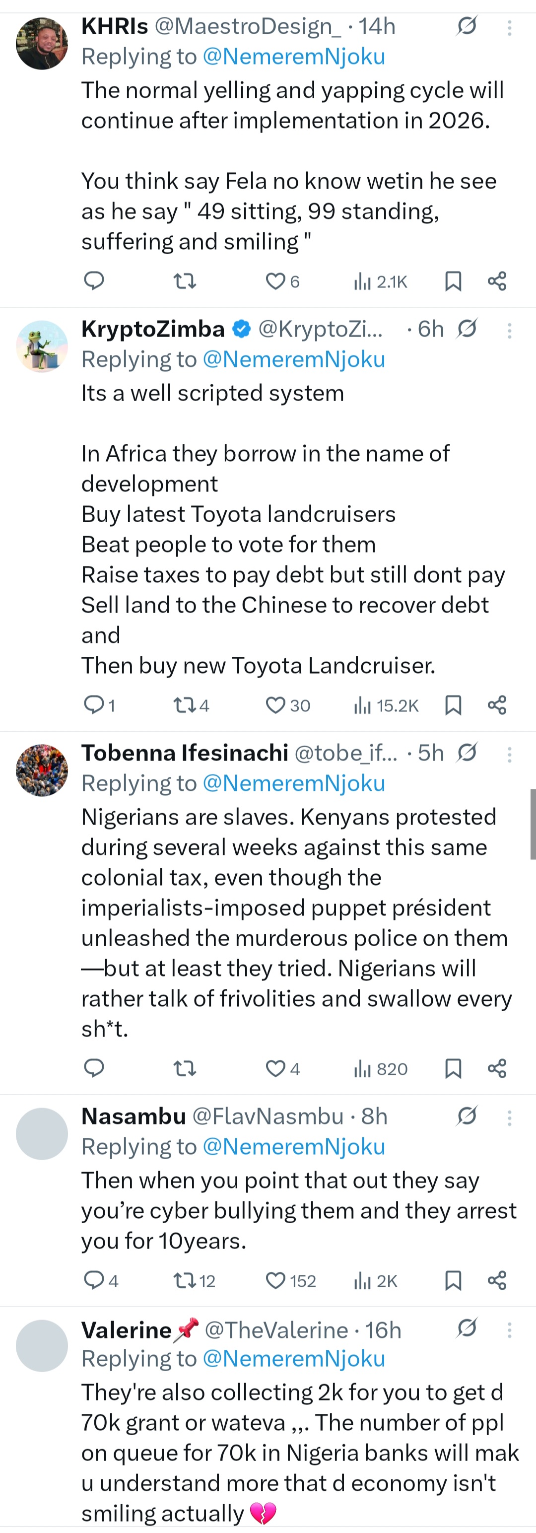 Nigerians laments about being taxed without benefitting from it
