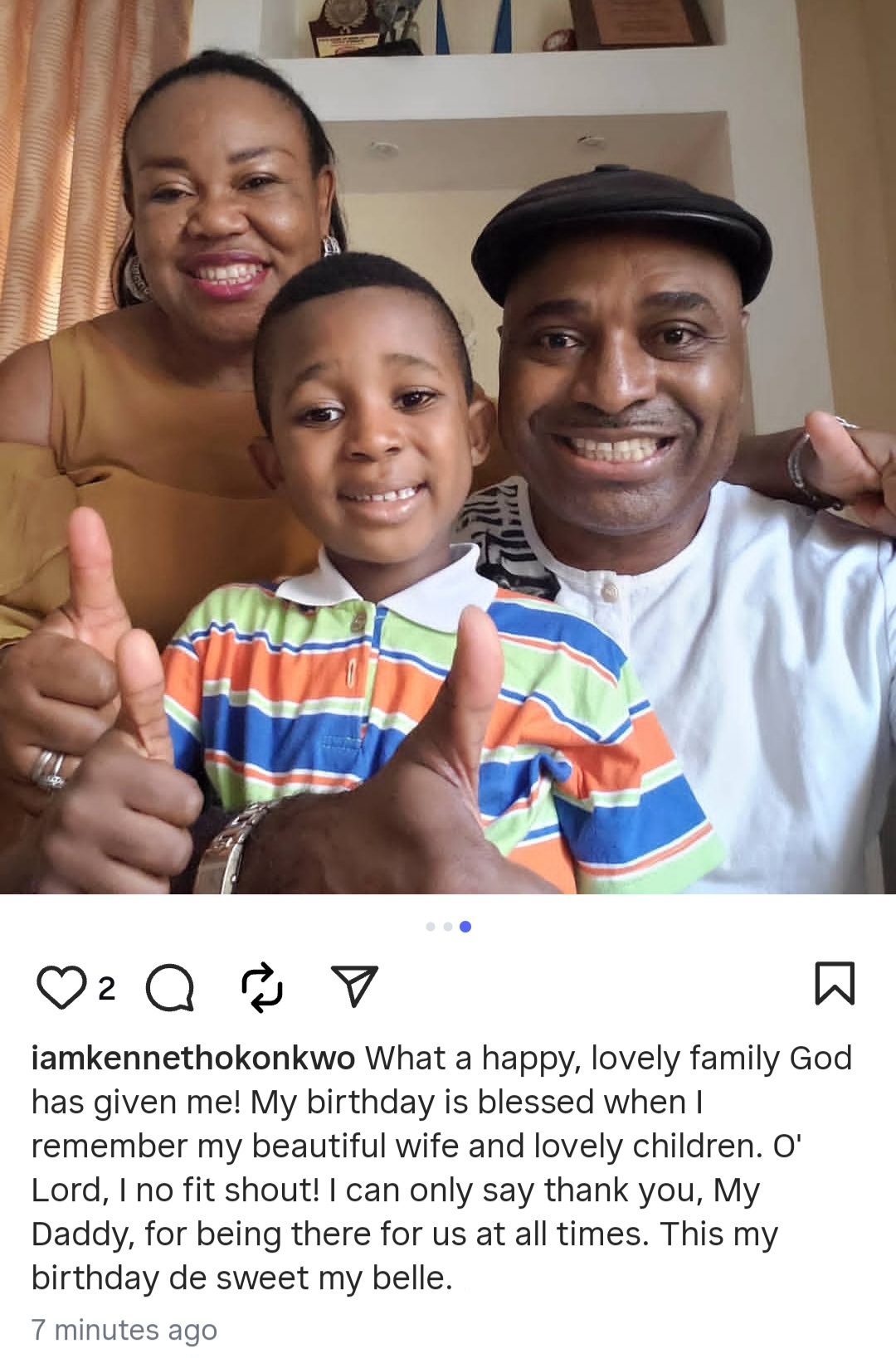 Actor-turned-politician, Kenneth Okonkwo shares rare family photo to mark birthday