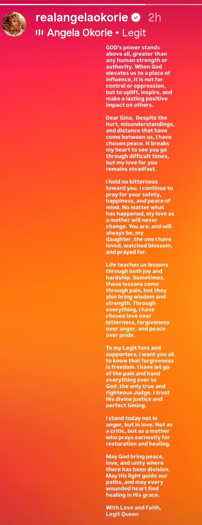 Actress Angela Okorie puts animosity aside to speak up in support of Regina Daniels