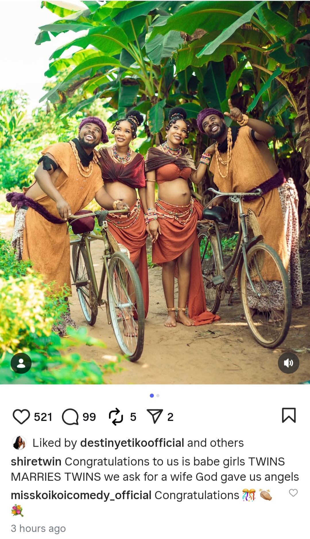 Nollywood identical twin brothers wed pregnant identical twin sisters