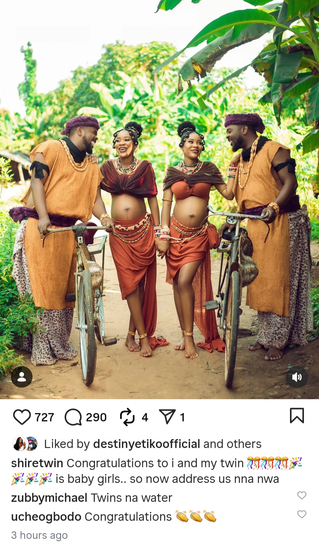 Nollywood identical twin brothers wed pregnant identical twin sisters