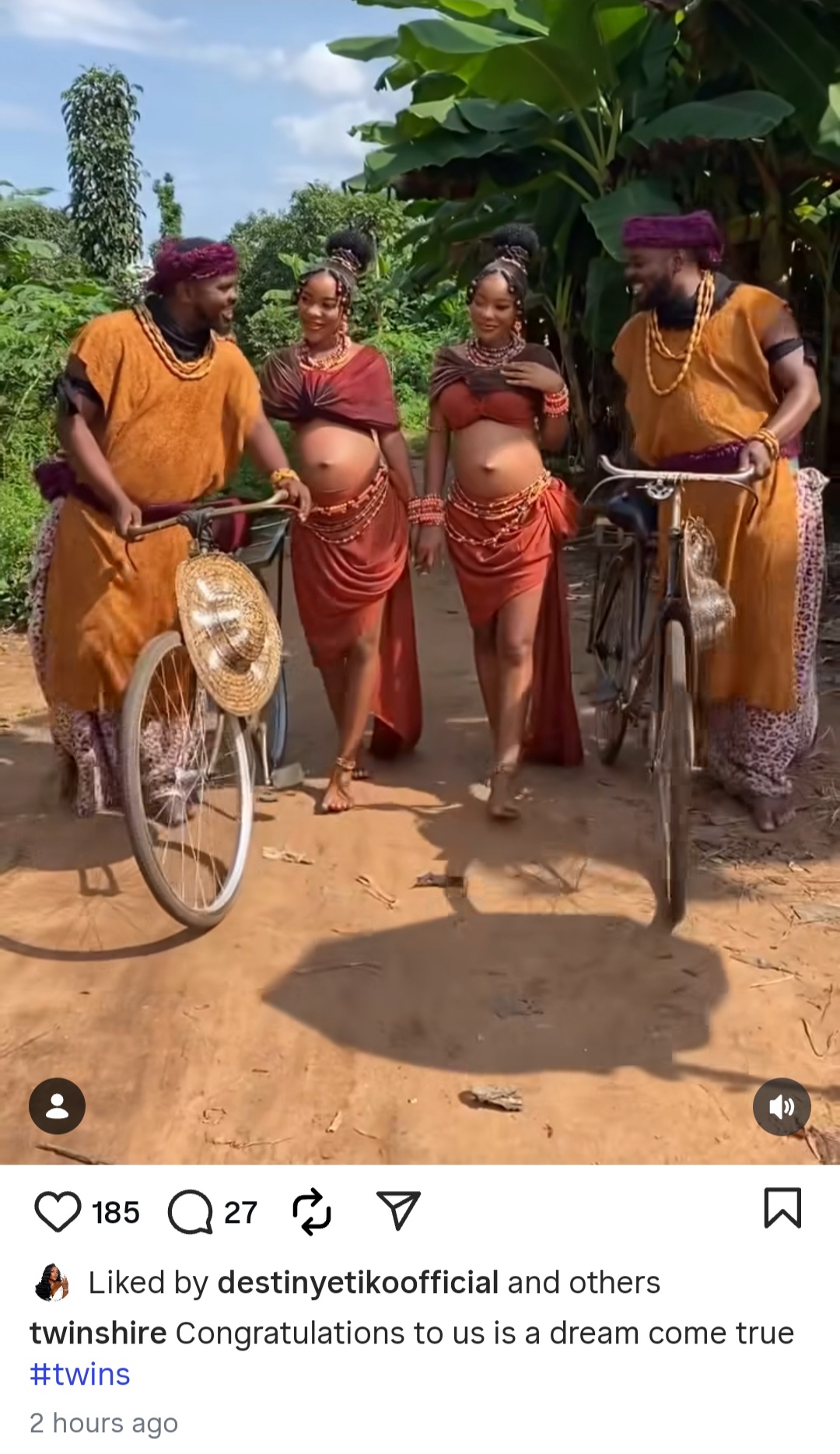 Nollywood identical twin brothers wed pregnant identical twin sisters