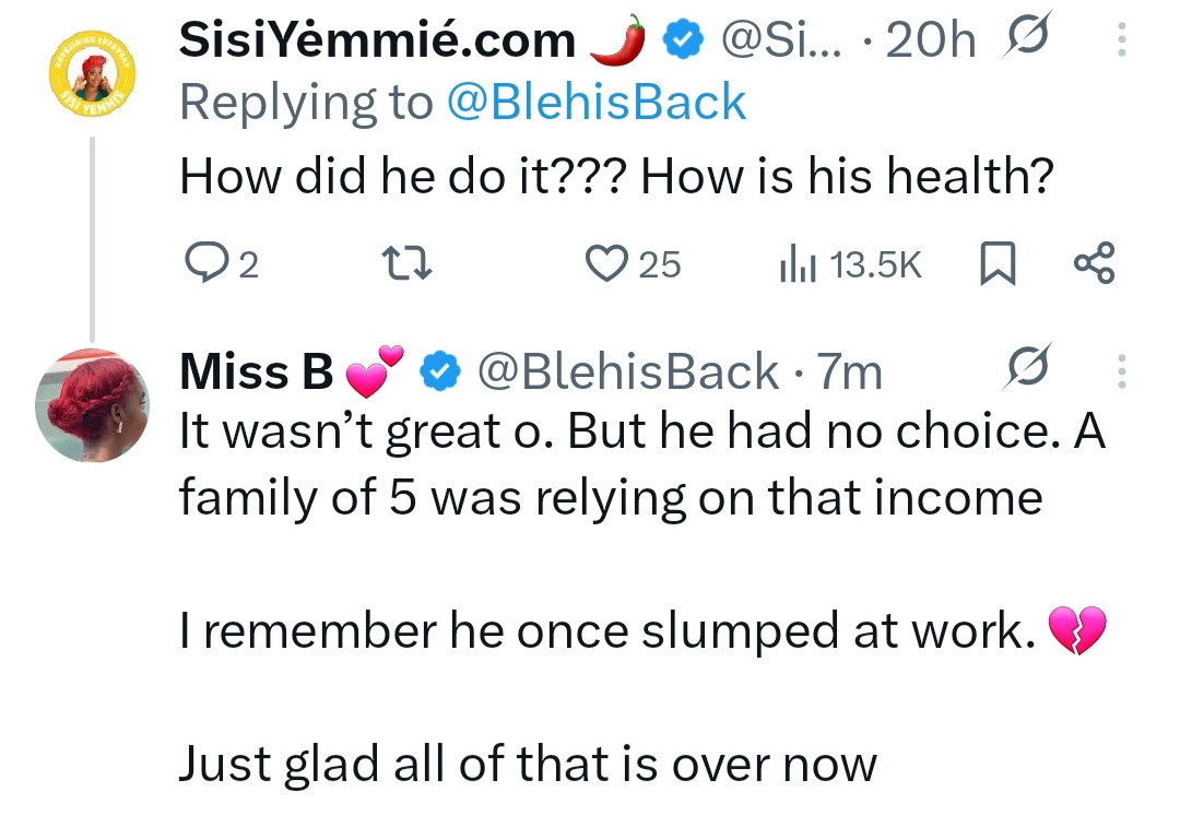 Woman narrates how her father spent decades of his life going to work in Marina at 4am and returning home to Ikorodu at 12am