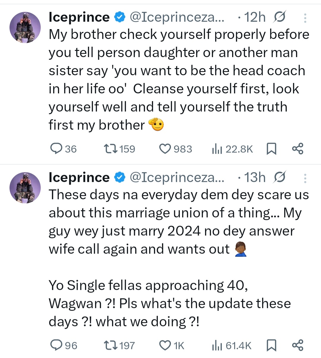 Singer Ice Prince Zamani expresses fears about marriage