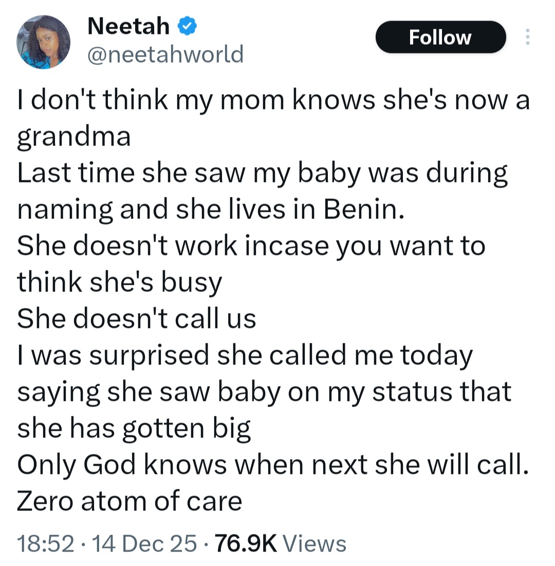 Woman calls out her mother for not fulfilling her role as a grandmother