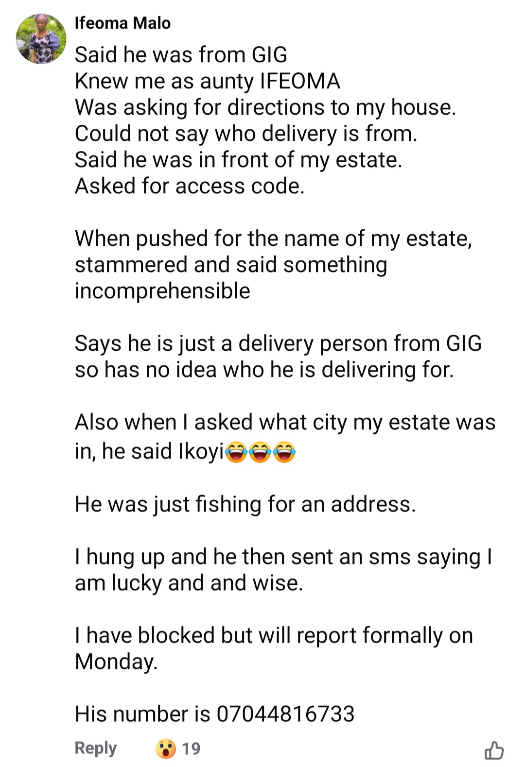 Nigerian lawyer shares encounter with kidnapper who disguised as dispatch rider to try to get her location