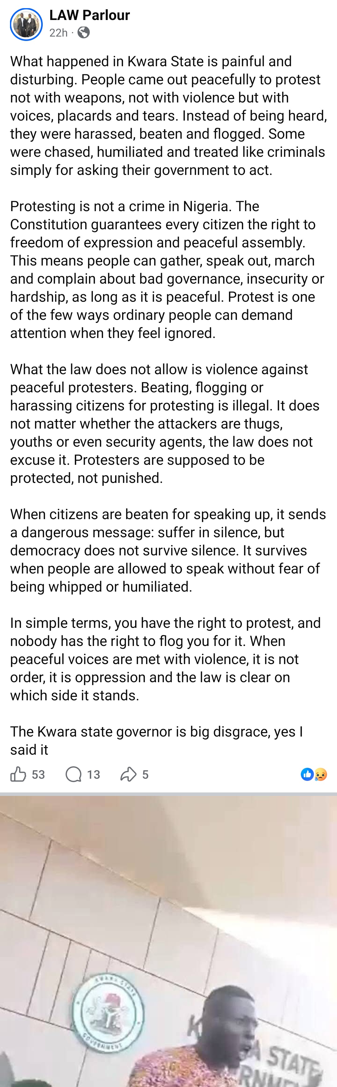 Thugs attack women protesting kidnappings at Kwara Government House (video)