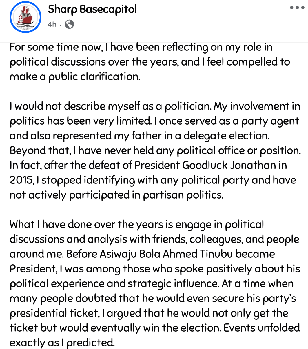 Man apologises to Nigerians he influenced to support APC, says hardship and insecurity forced him to rethink views