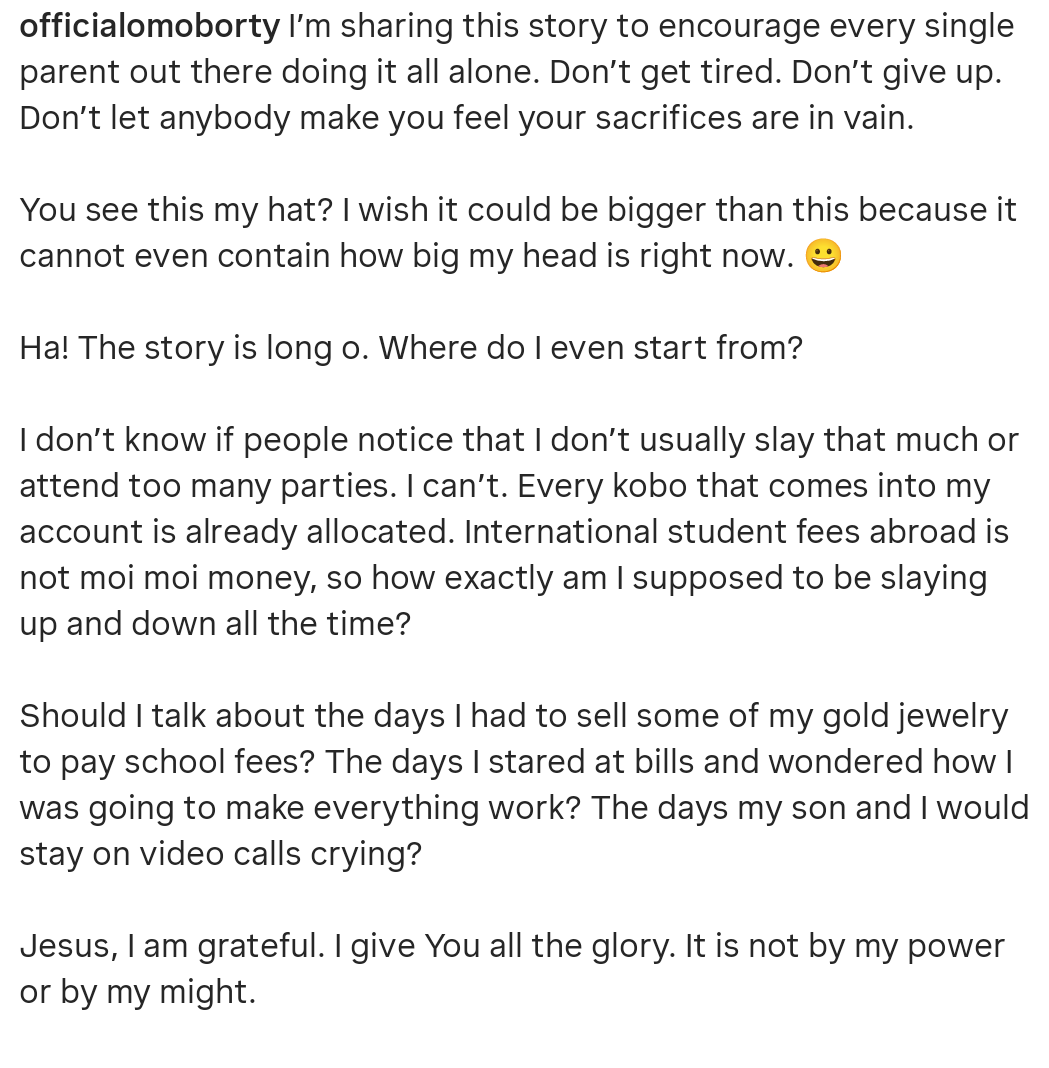 ?Don?t get tired, don?t give up? ? Actress Omoborty encourages single parents doing it alone as she celebrates son?s graduation abroad