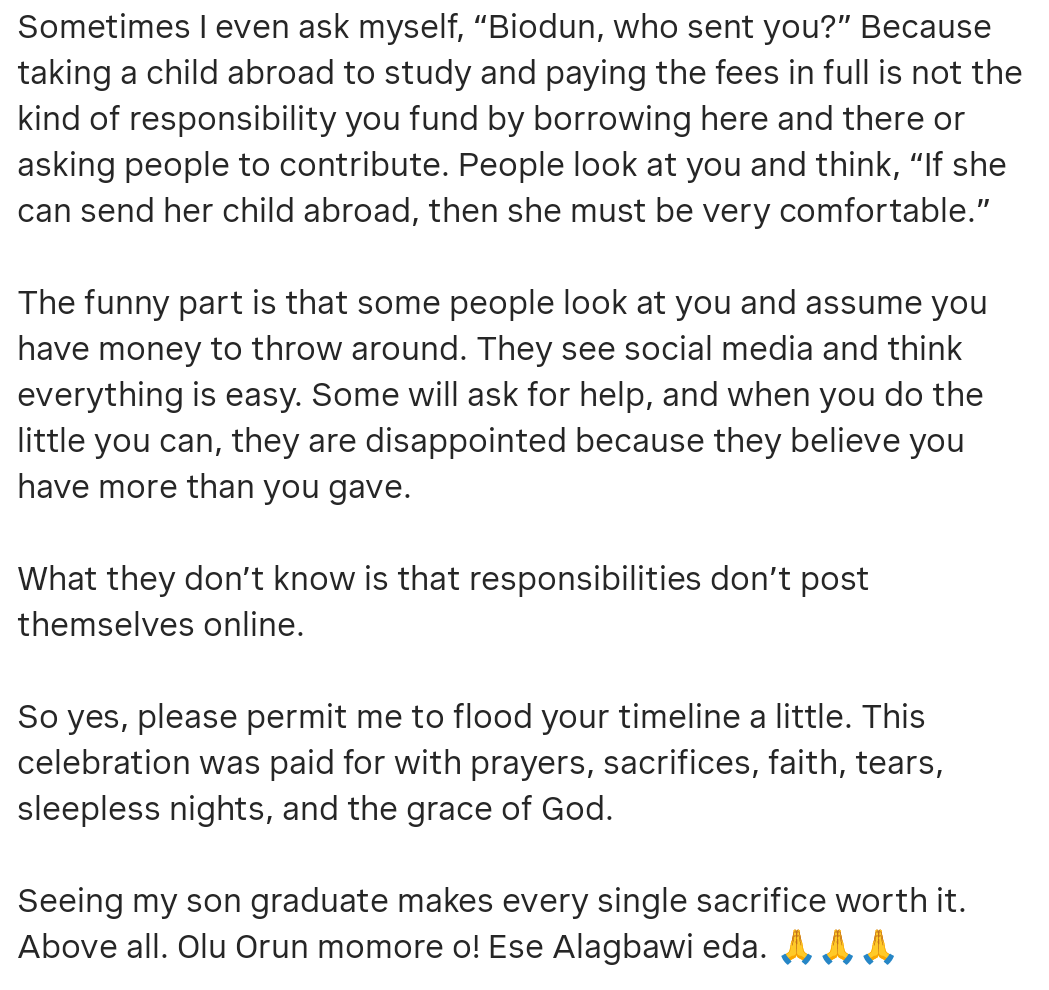 ?Don?t get tired, don?t give up? ? Actress Omoborty encourages single parents doing it alone as she celebrates son?s graduation abroad