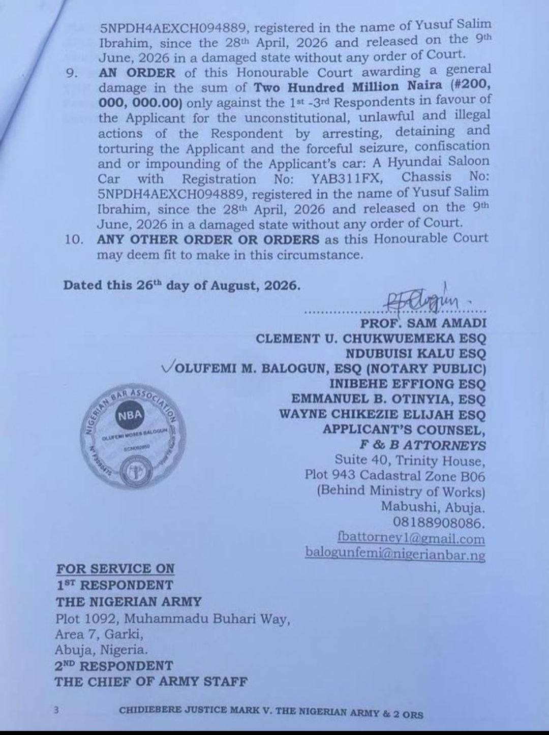 Nigerian social media activist Justice Crack files ₦5bn suit against Nigerian Army, Chief of Army Staff, AGF over alleged rights violations