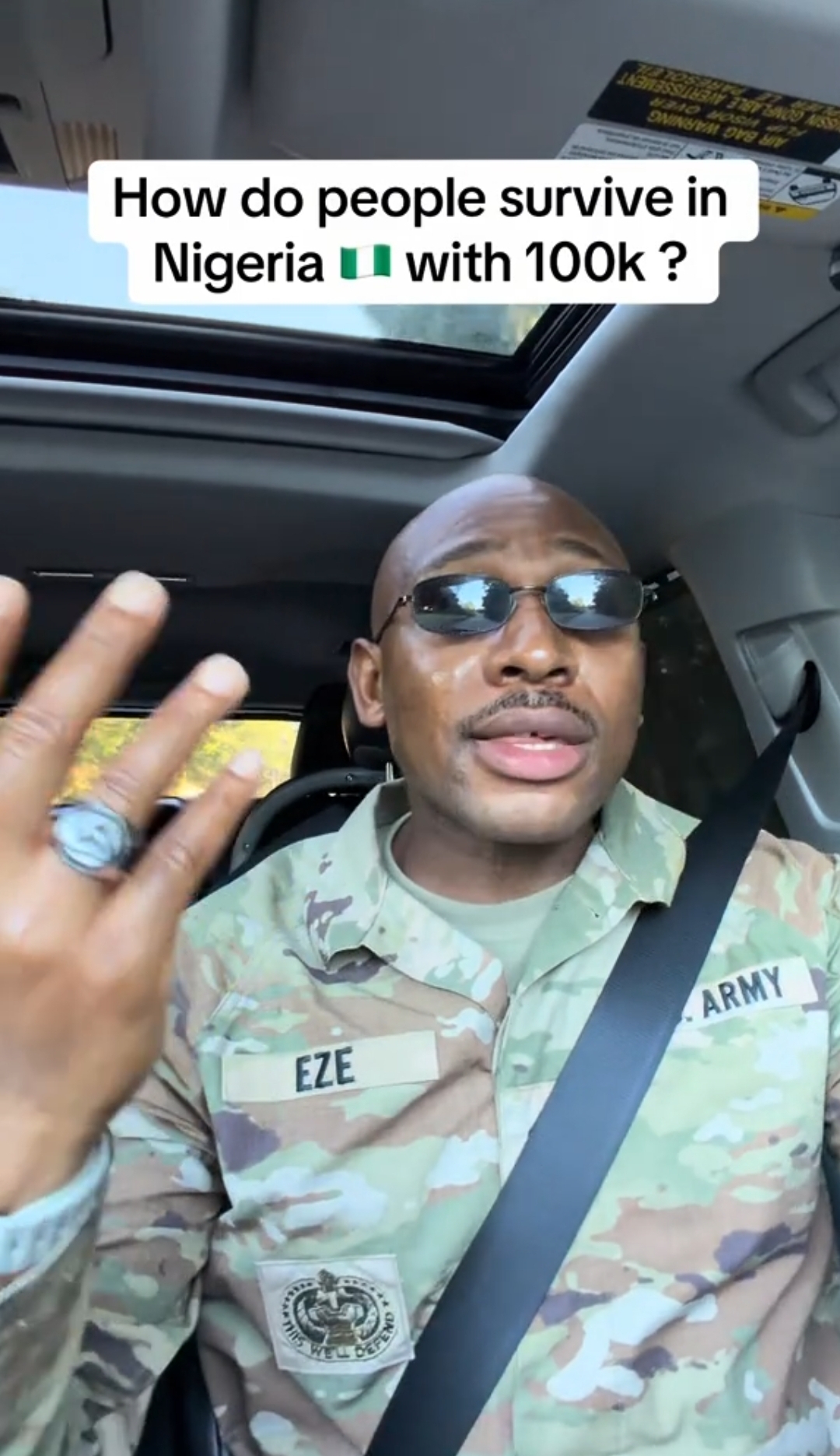 “I wonder how Nigerians survive on a ₦100,000 monthly salary” — Nigerian man serving in US Army asks