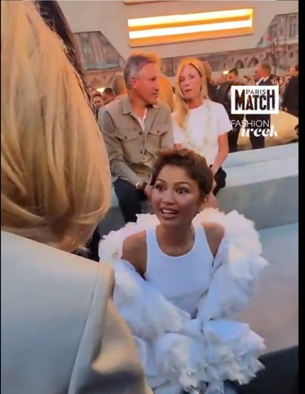 American actress Zendaya criticised for remaining seated while greeting Brigitte Macron at Louis Vuitton show