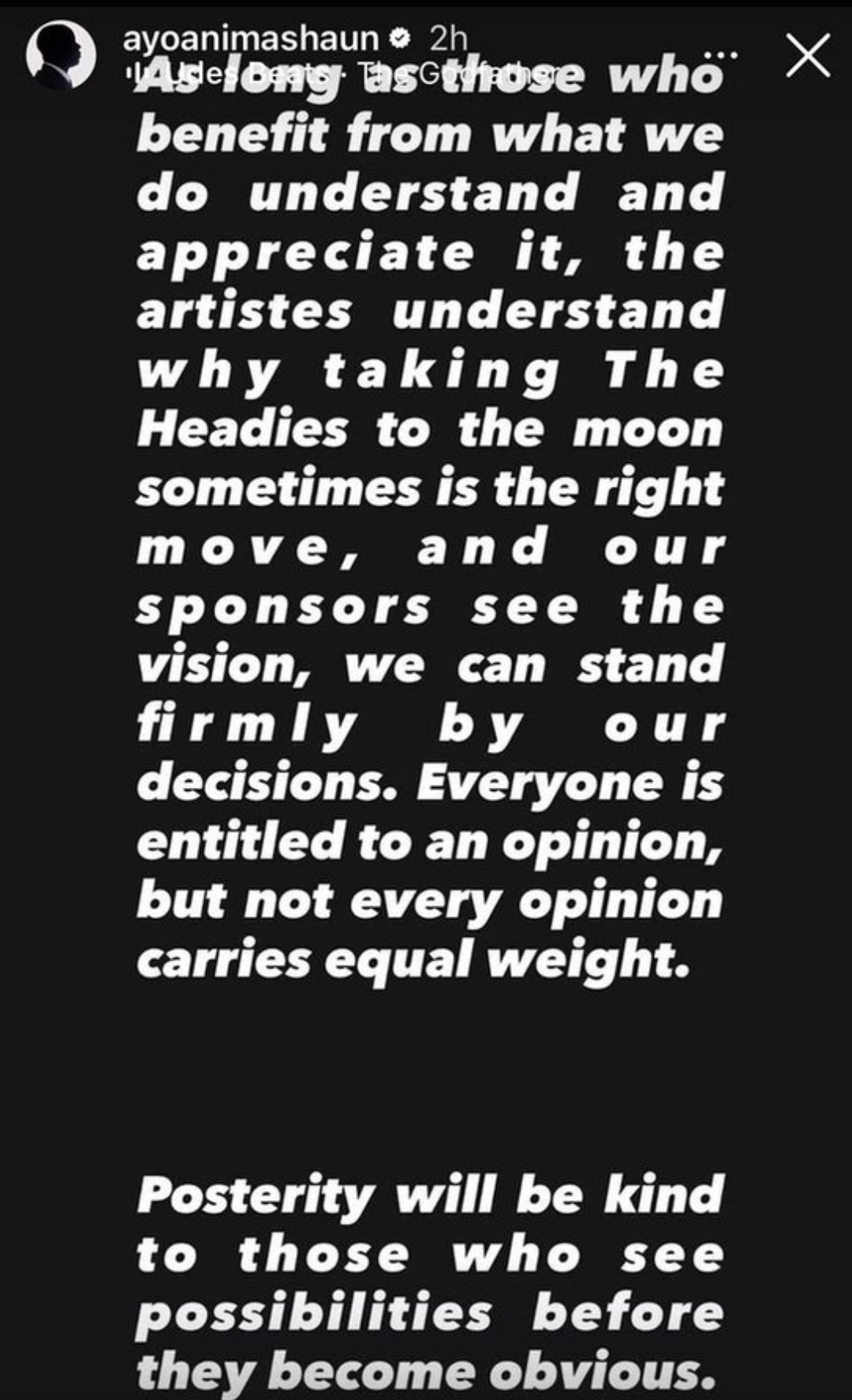 Headies founder Ayo Animashaun criticises Nigerian artistes who submit entries for international awards but neglect The Headies