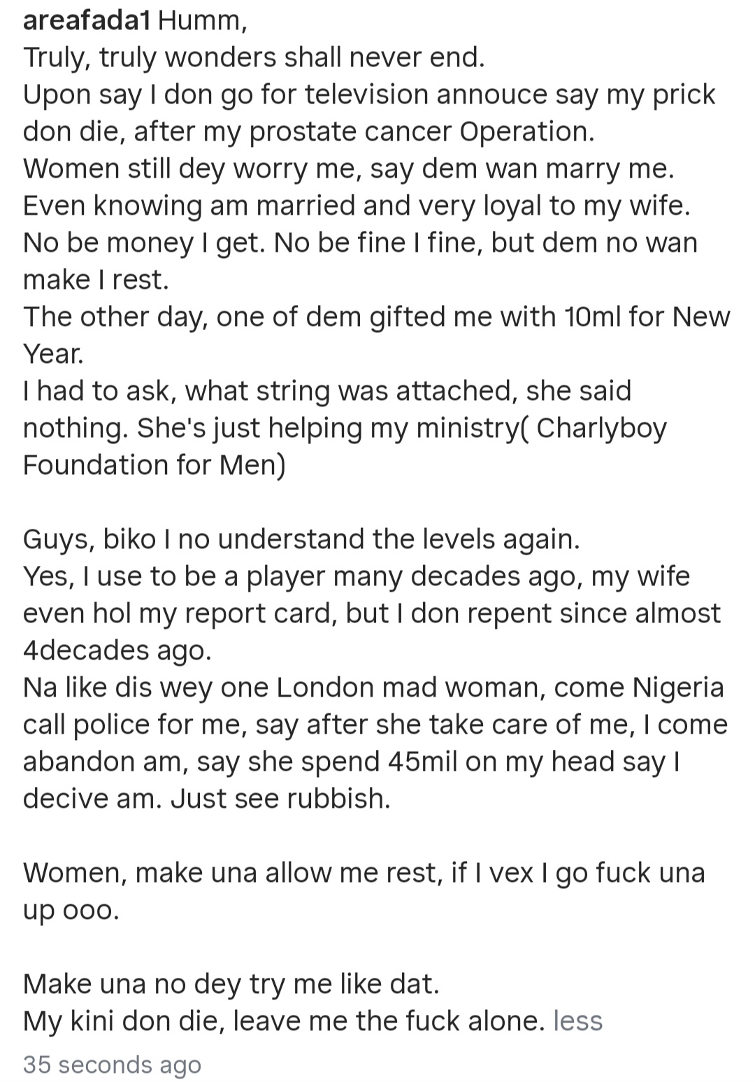 Charley Boy calls out women hitting on him even though he