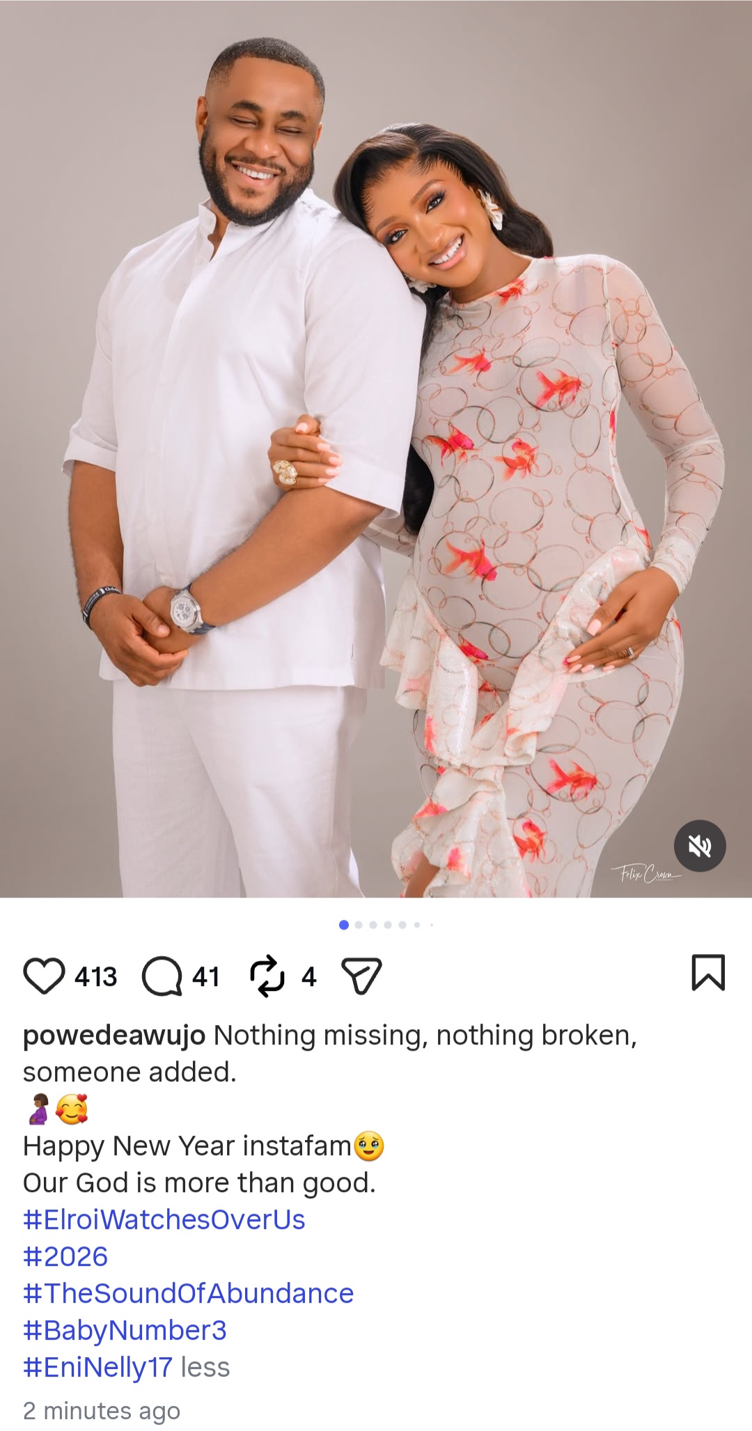 Former beauty queen Powede Awujo and husband Ikenna welcome third child  (photos)