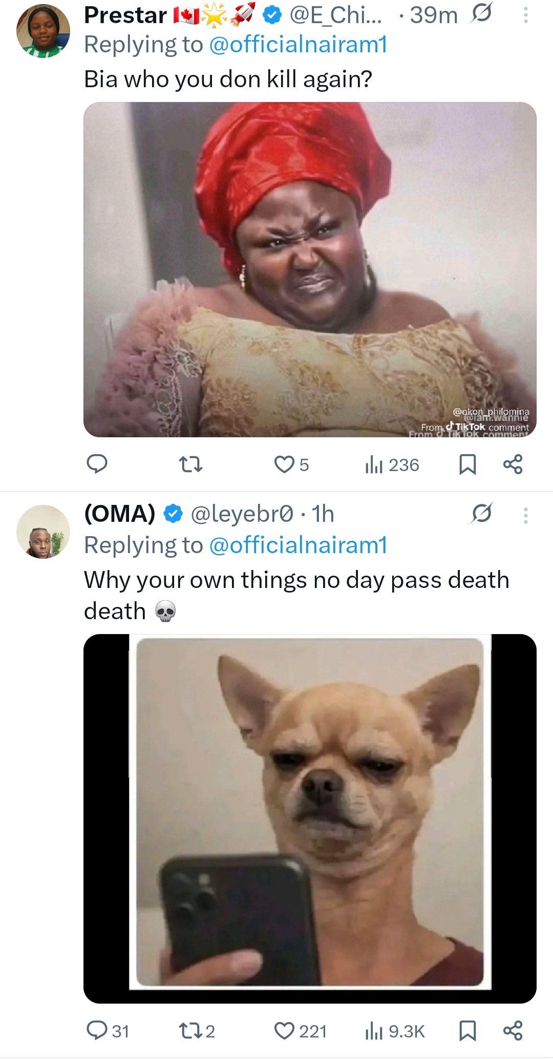 "Everybody is a gangster until somebody di�s" Naira Marley writes