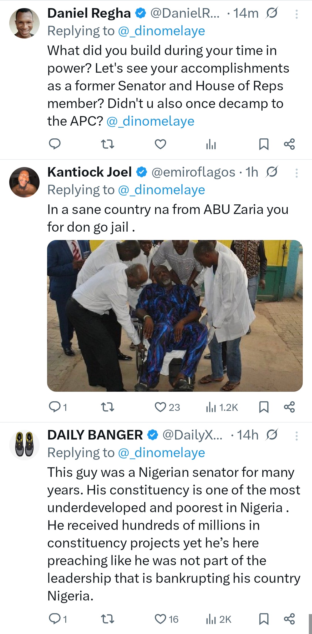 Senator Dino Melaye gets dragged as he shows off the beauty of another nation while stating that wicked Nigerian leaders should be jailed for the condition of Nigeria