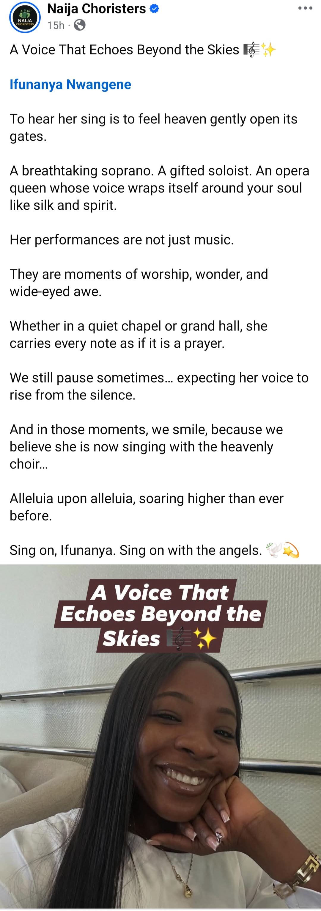 Fast-rising Nigerian singer, Ifunanya Nwangene di�s after being b!tten by cobra inside her Abuja home (video)