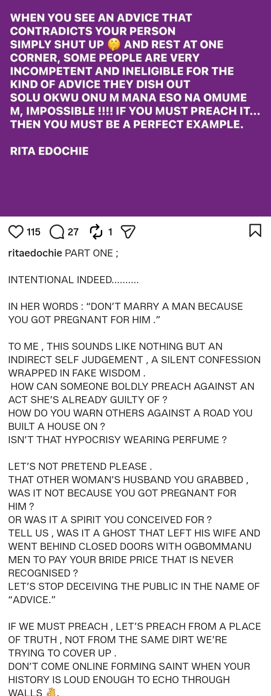 "How can somebody boldly preach against an act she