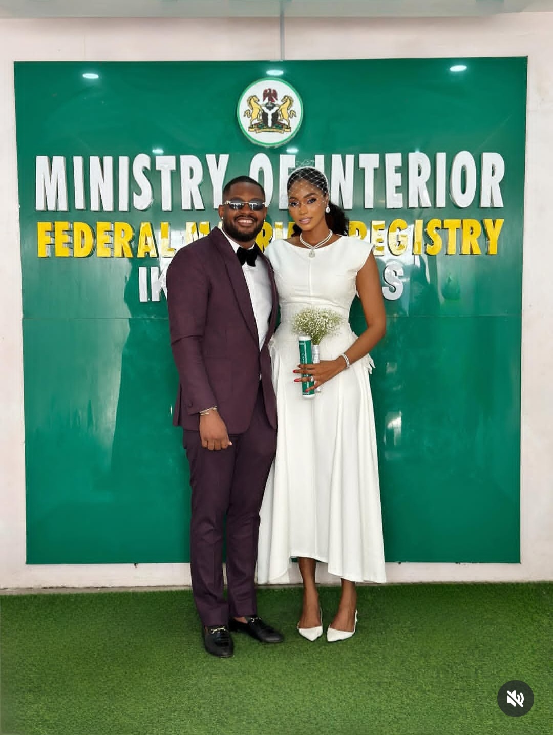 Former BBNaija star Cross Okonkwo and wife Chinonso wed in court (photos/video)