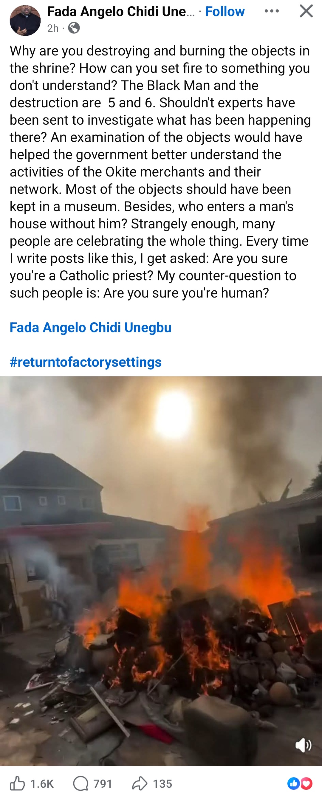 Catholic Priest condemns the Anambra State government for 