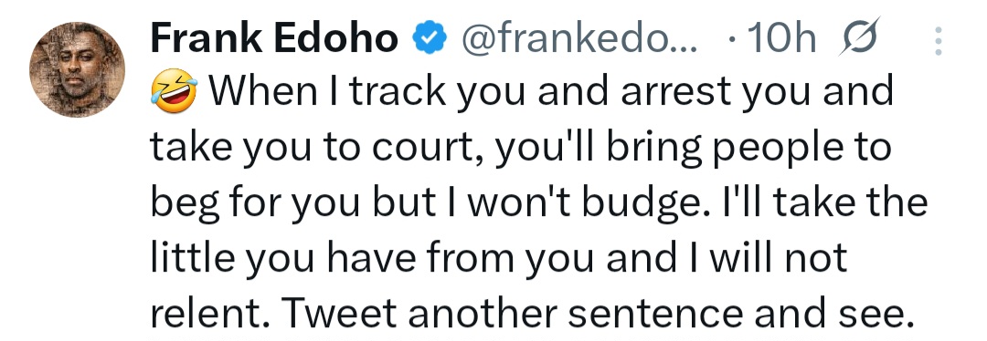 Media personality, Frank Edoho dares X user who made defamatory comments about him