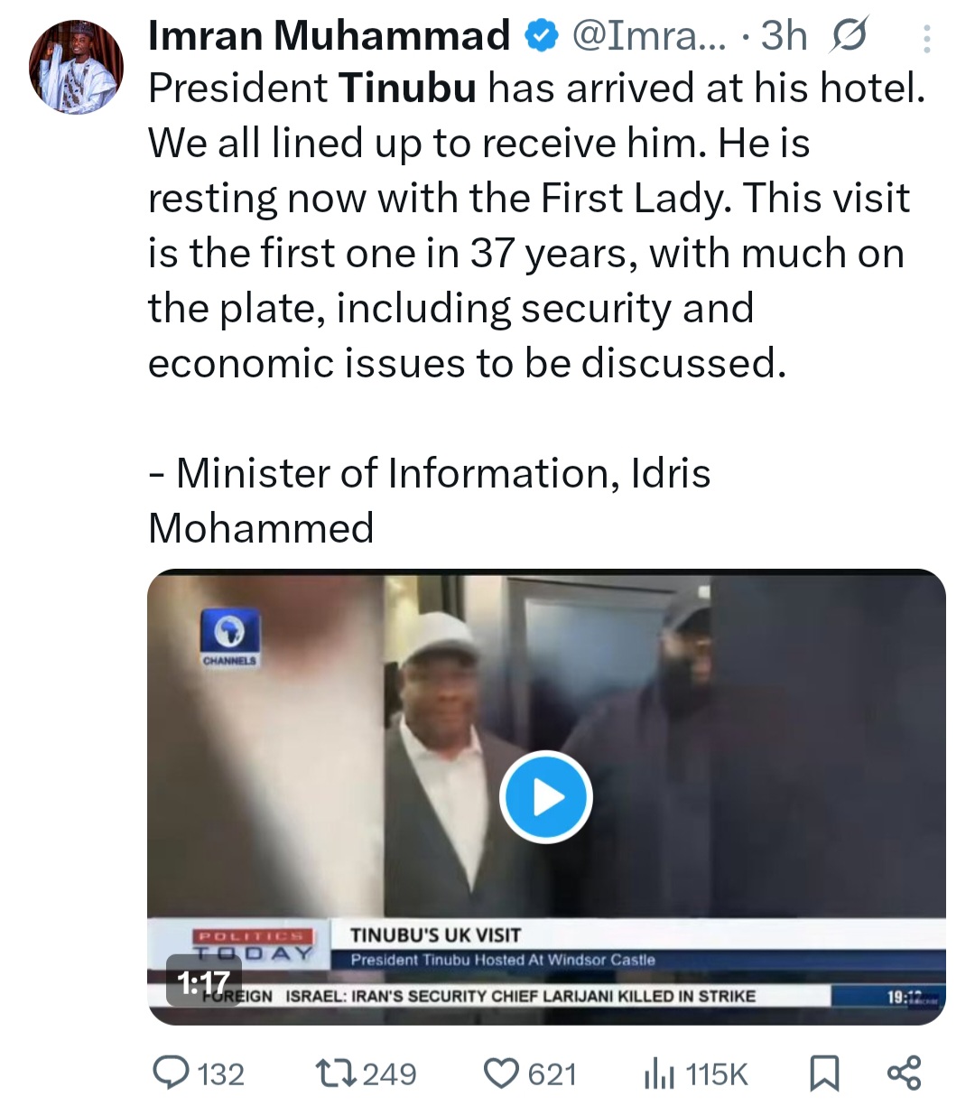 Tinubu in the UK for state visit (photos/videos)